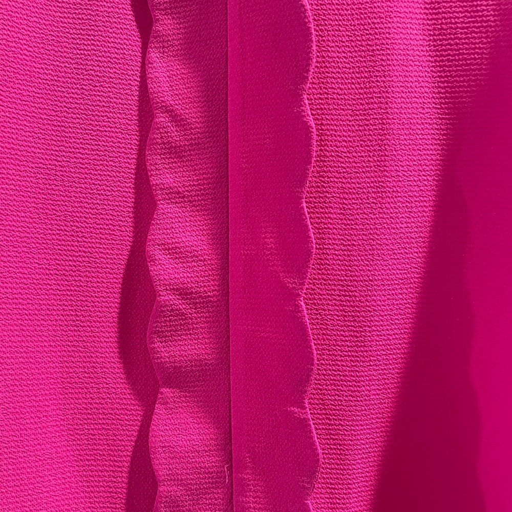 Papermoon Pink Ruffled Sleeveless Blouse with Mandarin Collar - Picture 3 of 4